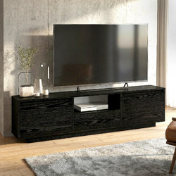 Megapap Έπιπλο Τηλεόρασης Μοριοσανίδα Μαύρο Μ160xΠ29.5xΥ42cm Lumbera GP042-0397,2