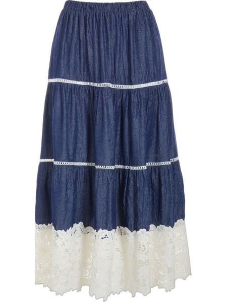 Gsecret Μακριά Φούστα Τζιν Ψηλόμεση Navy Μπλε 4682635-36628
