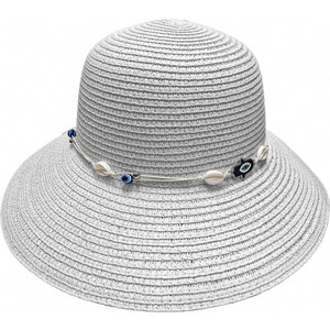 SUMMERtiempo Γυναικείο Καπέλο Bucket Ψάθινο Λευκό 623349 SUMMERtiempo Γυναικείο Καπέλο Bucket Ψάθινο Λευκό 623349