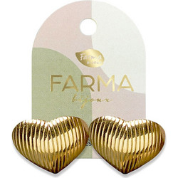 Farma Bijoux Γυναικεία Σκουλαρίκια Καρφωτά Xρυσά BEG021