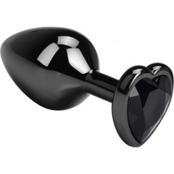 Guilty Toys Metallic Heart Small Πρωκτική Σφήνα Diamond Plug 7cm Μαύρη