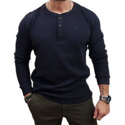Marcus Ανδρική Πλεκτή Μπλούζα με Κουμπιά Navy Μπλε 28-200602-7105
