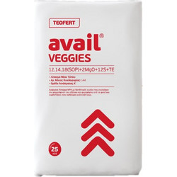 Teofert Avail Veggies Κοκκώδες Λίπασμα 12-14-18 25kg