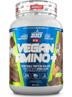 Big Supplements Real Vegan Amino Chocolate Mowgly Φυτική Πρωτεΐνη Χωρίς Λακτόζη 1kg