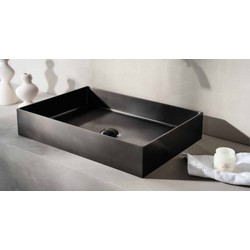 Tema Επικαθήμενος Νιπτήρας Μπάνιου Inox 55x38x10cm Μαύρος IN9812