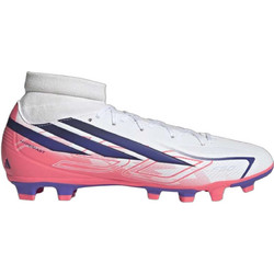 Adidas F50 Hyperfast Club Mid FG/MG IH7094 Ποδοσφαιρικά Παπούτσια με Τάπες και Καλτσάκι Λευκά Ροζ