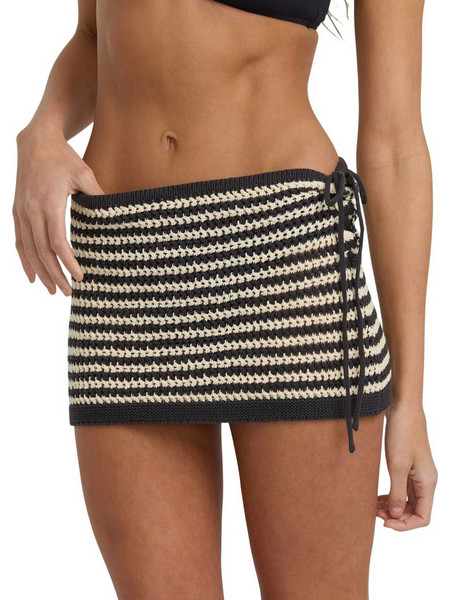 Billabong Laura Γυναικεία Φούστα Παραλίας Κοντή Κροσέ Μαύρη Μπεζ 24O604501-BSD