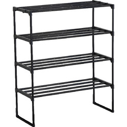 ArteLibre Παπουτσοθήκη Μεταλλική Pasano Μαύρη M67xΠ29xΥ82cm 15340107