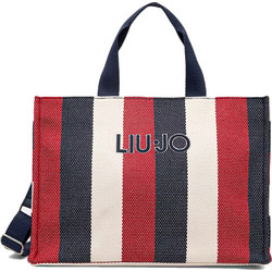 Liu Jo Striped Canvas Γυναικεία Τσάντα Χειρός Υφασμάτινη Πολύχρωμη 2A6026T2176T2176