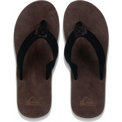 Quiksilver Carver Suede 26 Plus Δερμάτινες Ανδρικές Σαγιονάρες Καφέ EQYL100070-CVJ2
