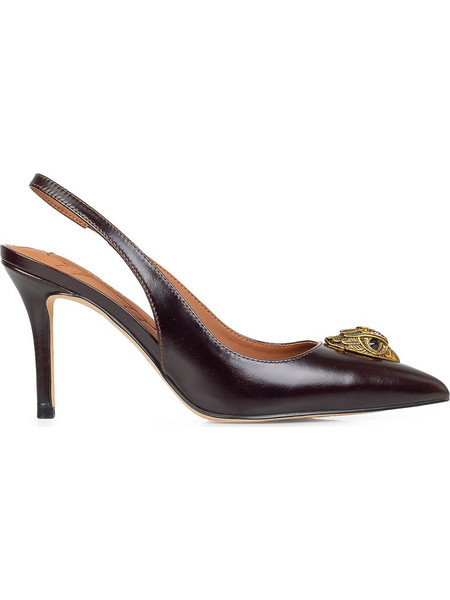 Kurt Geiger Γόβες Slingback Δερμάτινες με Τακούνι Στιλέτο Σοκολατί 3422839109