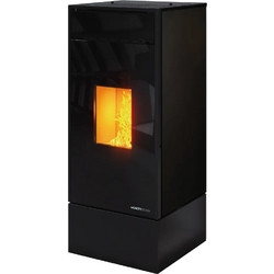 Moretti Design Kubic Relax 14 Black Steel Σόμπα Pellet Αεραγωγών Αερόθερμη 14kW