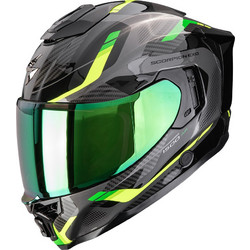 Scorpion Exo 1500 Air Sleek Black Green Κράνος Μηχανής Full Face 1450gr