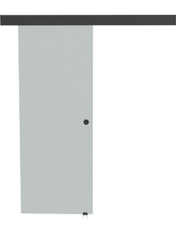 HOMCOM B70-089V00BK Πόρτα Εσωτερική Συρόμενη Γυάλινη Λευκή 77.5x205cm 8056644454831