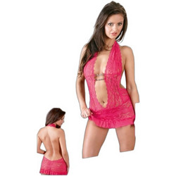 Cottelli Sexy Φόρεμα See Through με Δαντέλα Φούξια 27503413021