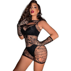 Kinksters Sexy Φόρεμα Διχτυωτό Μαύρο 6928048086517