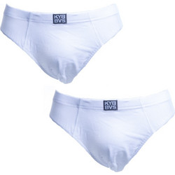 KYBBVS Ανδρικά Σλιπ Βαμβακερά Λευκά 2Pack KB201