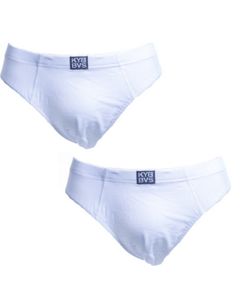 KYBBVS Ανδρικά Σλιπ Βαμβακερά Λευκά 2Pack KB201