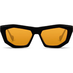 KreuzbergKinder Hiro C1 Γυναικεία Γυαλιά Ηλίου Cat Eye Κοκάλινα Μαύρα με Πορτοκαλί Φακό