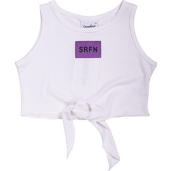 Serafino Παιδικό Crop Top Αμάνικο Λευκό Μωβ SU26-6511