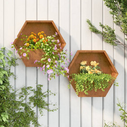 vidaXL Σετ Κρεμαστές Γλάστρες Ατσάλινες 46x10x40cm 2τμχ 823685