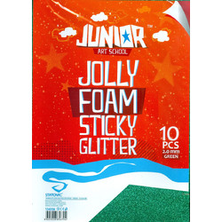Statovac Αφρώδες Χαρτί Αυτοκόλλητο Πράσινο Glitter 21x29cm 2mm 10τμχ 134356