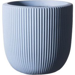 Supergreens Stripe M Γλάστρα Στρογγυλή Πήλινη Μπλε 31x28cm B-6940-8