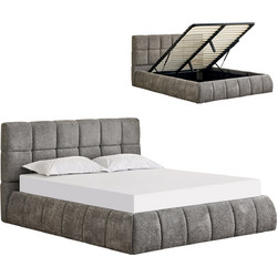 HomeMarkt Eddy Κρεβάτι Υπέρδιπλο Υφασμάτινο με Αποθηκευτικό Χώρο & Τάβλες 160x200cm HM731.01