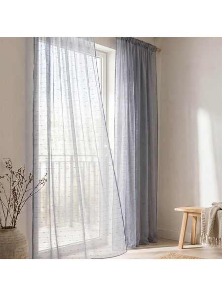 Premier Κουρτίνα Παραθύρου με Τρέσα 140x270 Rafaela 20.00.12381 Grey