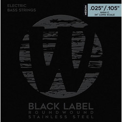 Warwick Black Label Σετ 5 Χορδές Ηλεκτρικού Μπάσου Stainless Steel 25-105" Medium Tension