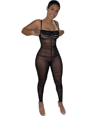 Kinksters Ολόσωμο Καλσόν See Through Μαύρο 6928048453715