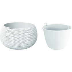 Prosperplast Splofy Bowl Γλάστρα Στρογγυλή Πλαστική Λευκή 37x21.8cm DKSP370-S449