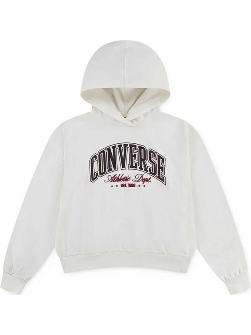 Converse Παιδικό Φούτερ με Κουκούλα Λευκό 4CH859-W2Y