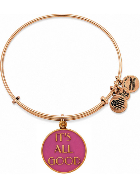 Alex and Ani Γυναικείο Βραχιόλι Βέργα Ροζ Χρυσό A12EB20RG