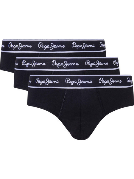 Pepe Jeans Ανδρικά Σλιπ Βαμβακερά Μαύρα 3Pack PMU10970-999