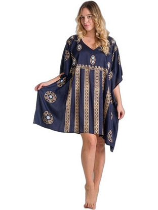 Rima Γυναικείο Καφτάνι Παραλίας Κοντό Navy Μπλε 6133-02