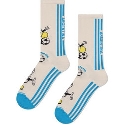 Happy Socks Ανδρικές Κάλτσες Ψηλές με Σχέδια Μπεζ P005246