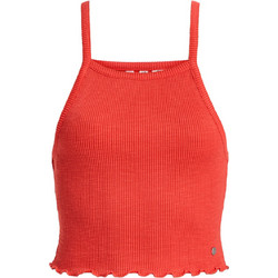 Roxy As I Am Γυναικείο Καλοκαιρινό Crop Top Ριπ Κοραλί ERJKT04278-RNN0