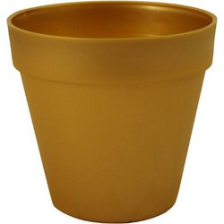 Sic Plast Deco Γλάστρα Εξωτερικού Χώρου Στρογγυλή Πλαστική Χρυσή 10x9.5cm 7532291901