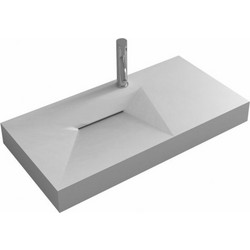 Inter Ceramic Santorini Επικαθήμενος Κρεμαστός Νιπτήρας Μπάνιου 90x46x12cm Λευκός 9047