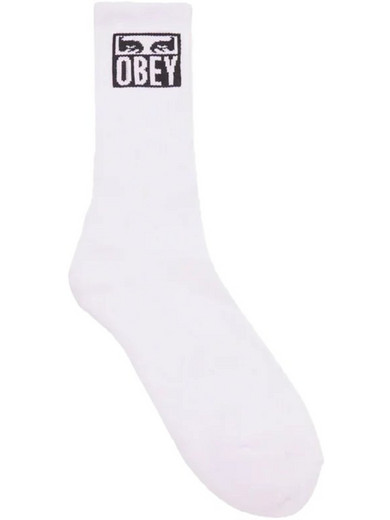 Obey Ανδρικές Κάλτσες Ψηλές με Σχέδια Λευκές 10002601518