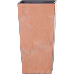Next Urbi Square Beton Effect Γλάστρα Τετράγωνη Πλαστική Σομόν 33x33x61cm