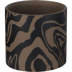 MarHome Κασπώ Πήλινο Μαύρο Καφέ 17x15cm 06-00-24518