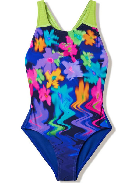 Speedo Αθλητικό Παιδικό Μαγιό Ολόσωμο για Κορίτσι Μωβ Lime Royal Blue 8-002627003