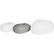 Woodwell Rock Σετ Κασπώ Τσιμεντένια Λευκά Γκρι 50x32x19cm 3τμχ Ε6320,Β1