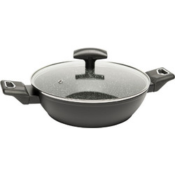 Pedrini Maori Κατσαρόλα Πλακερό Αλουμινίου Πέτρα 24cm 2.5lt