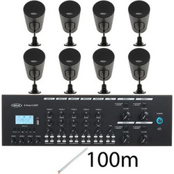 Sirus 4zone Drop Bundle S Παθητικά Σετ Ηχεία Τοίχου 20W Αδιάβροχα IP66 Μαύρα