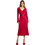 Funky Buddha Midi Βραδινό Φόρεμα Σατέν Κόκκινο FBL014-113-13
