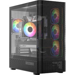 Modecom Volcano AQ300 Black Gaming Midi Tower Κουτί Υπολογιστή RGB με Πλαϊνό Παράθυρο
