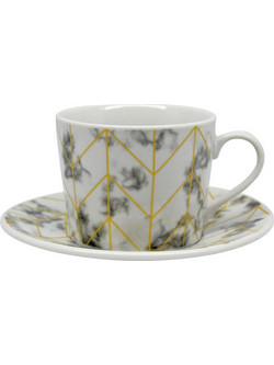 Ankor Σετ Φλιτζάνια Cappuccino & Τσαγιού Πορσελάνης Πολύχρωμα 220ml 6τμχ 821396
